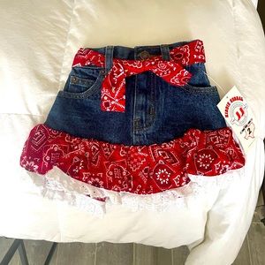 Brand new adorable bandana jean skirt